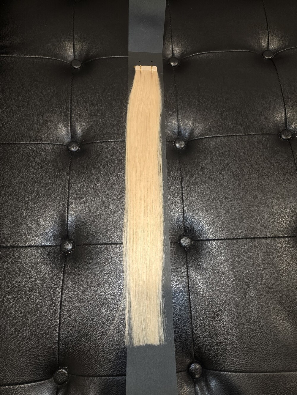 18" Raw Virgin Burmese Platinum Blonde Straight Tape In Hair